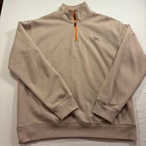 Volunteer Traditions Tennessee Tan Dog Embroidered Quarter Zip Sweatshirt Size L